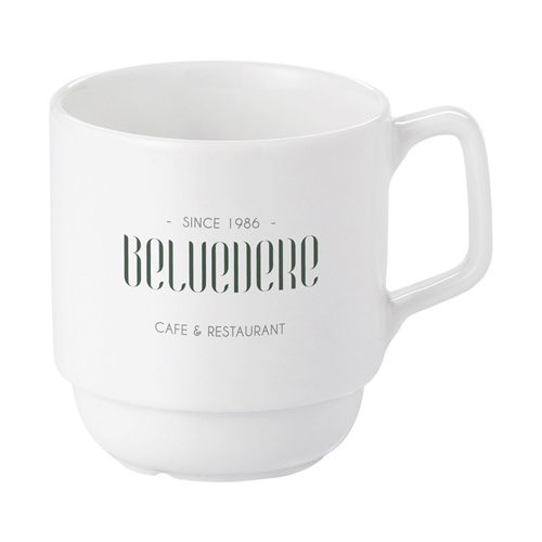 biały kubek reklamowy