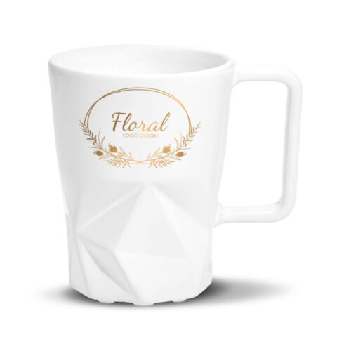 kubek biały z nadrukiem złotym