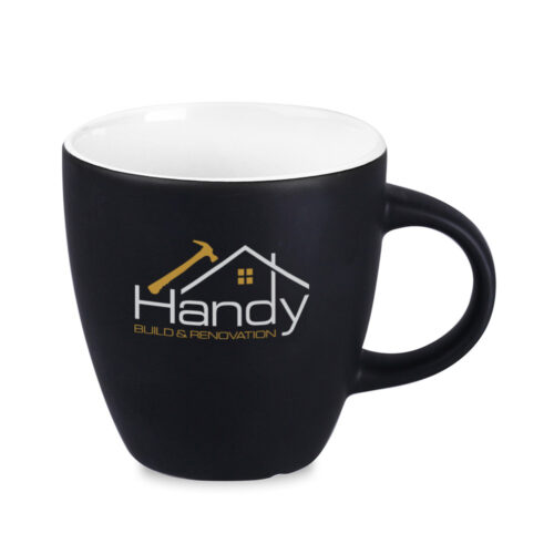 Kubek z nadrukiem Fiord czarno-biały matowy