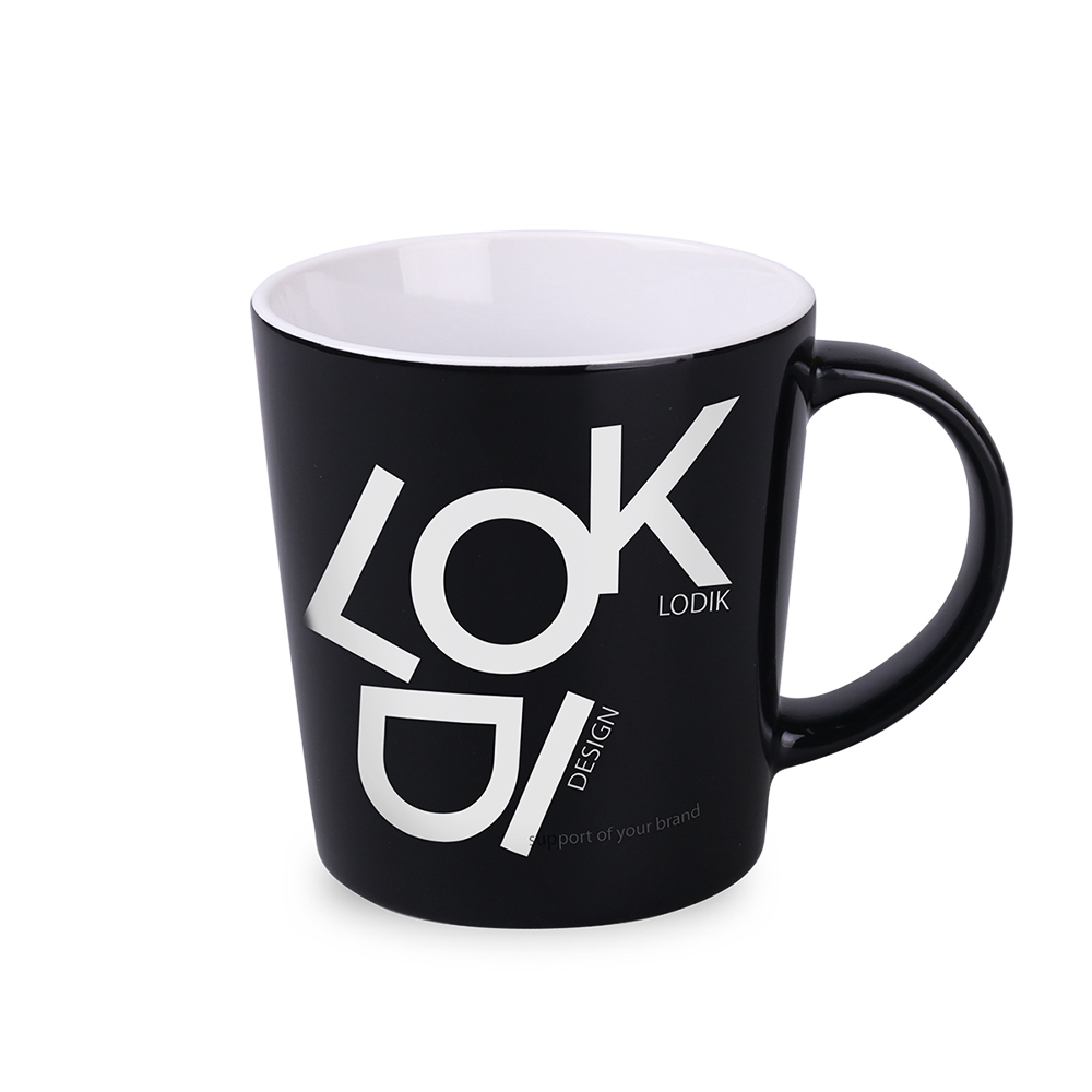 BERG _LA czarny kubek z nadrukiem